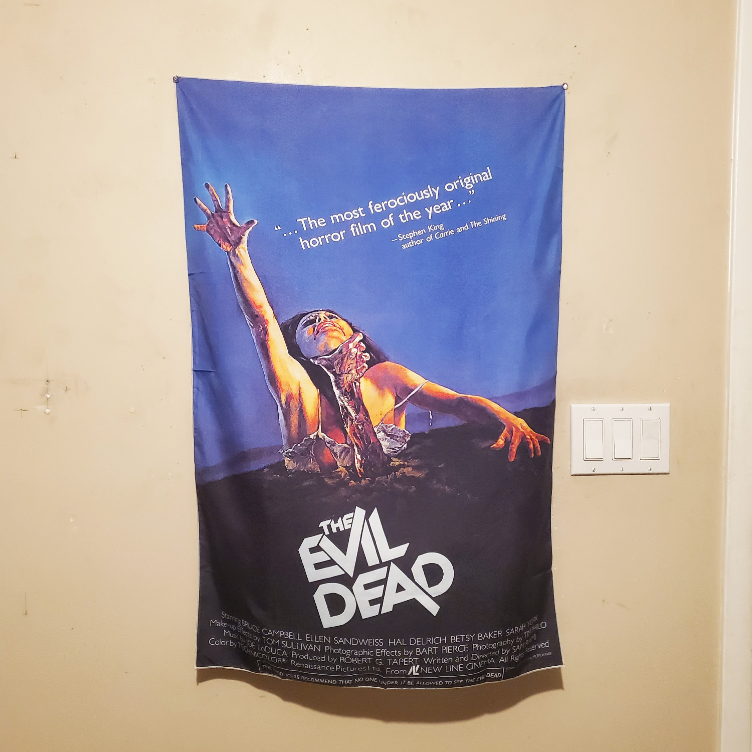 Evil Dead 24×36 inch tapestry – Horror movie banner wall flag Bruce Campbell