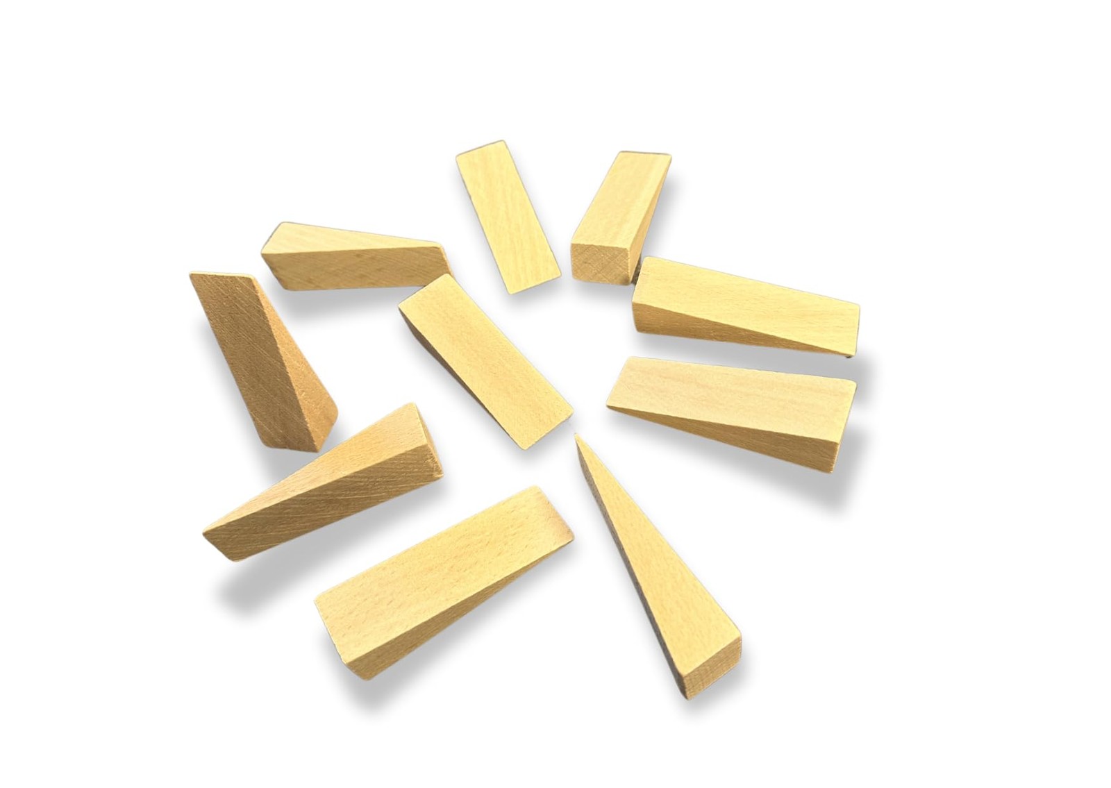 10 Pcs Hardwood Wooden Wedges for Carpentry Construction 70x25x15mm