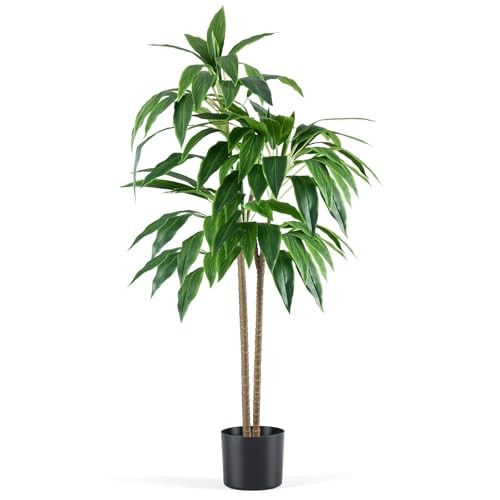 51in Artificial Tree, Tall Fake Faux Plants Indoor with 4ft 3in Dracaena