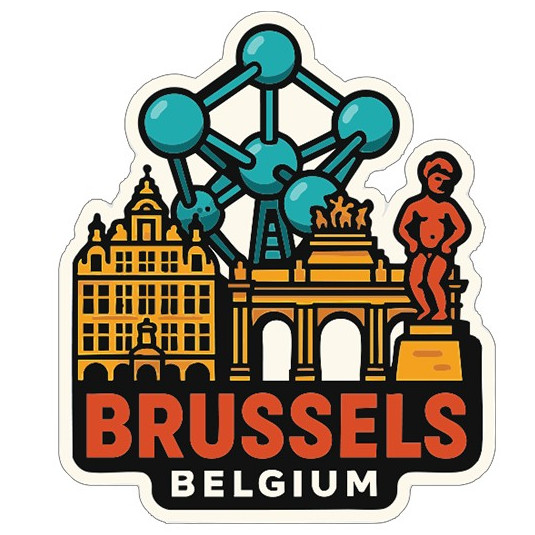 Brussels Belgium Sticker Decal Vinyl Die-Cut City Skyline Landmark Design