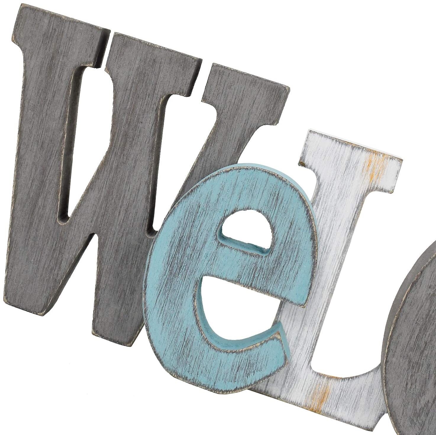 Cutout Letters Freestanding Block Word Sign Hanging Ornament Table Shelf…