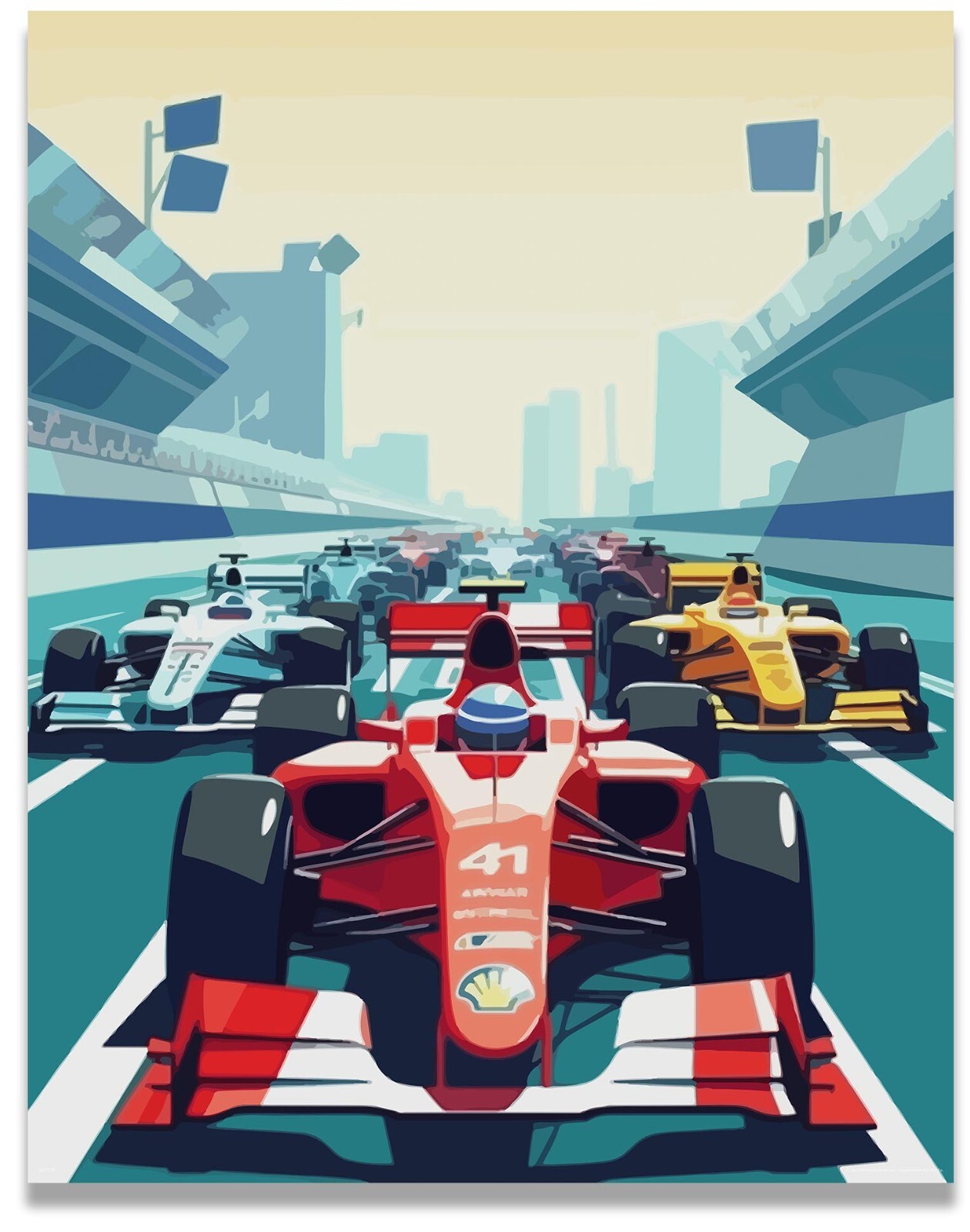 Formula 1 Poster F1 Wall Art Racing Posters Decor 11×14 Inches (Unframed)