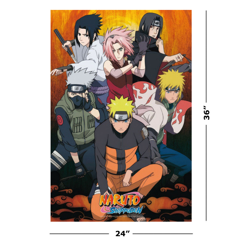 Naruto Shippuden – Anime TV Show Poster (Naruto & Friends) (Size: 24&Prime; x 36&Prime;)