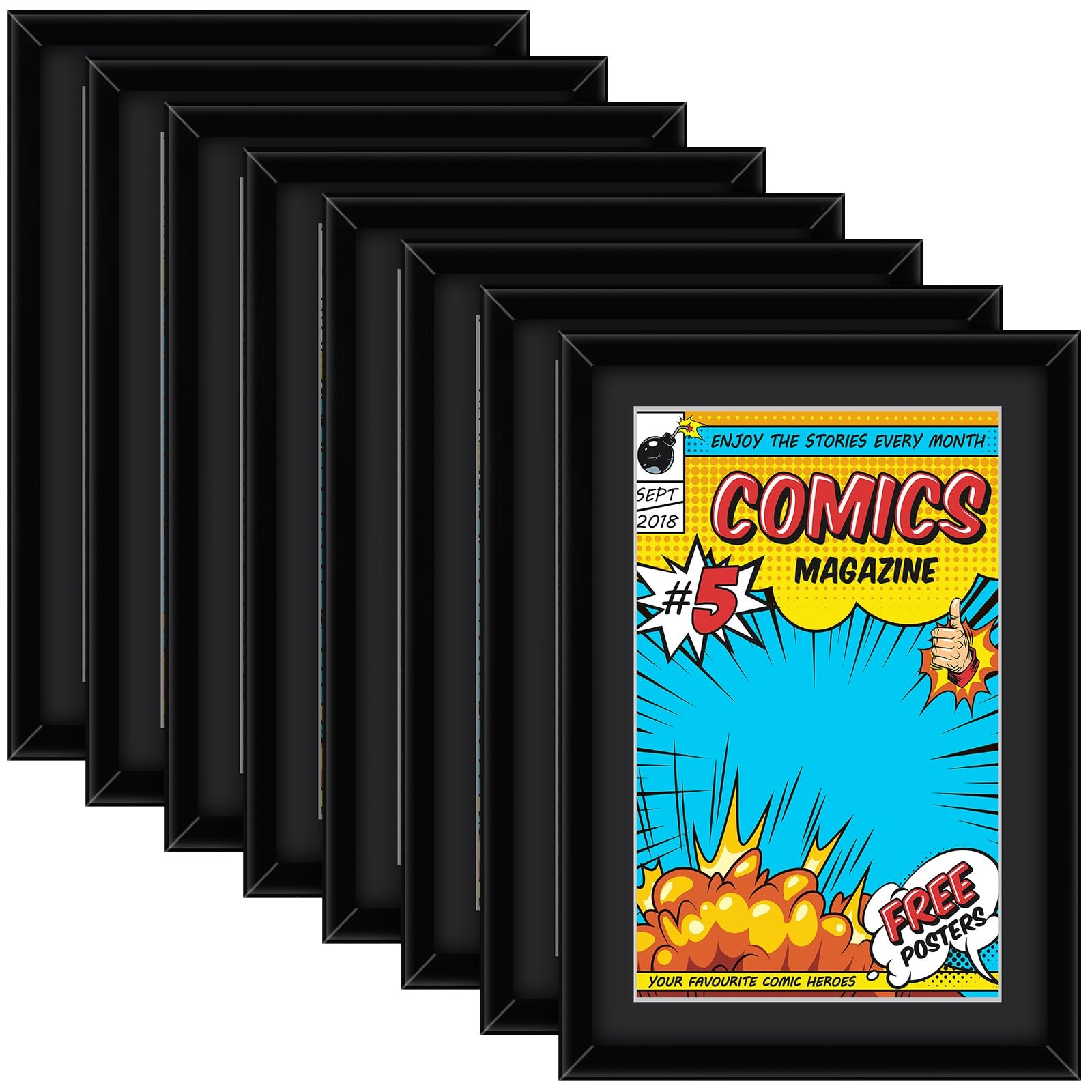 Geetery 8 Pack Comic Book Frame UV Protection Magazine Picture Display Wall M…