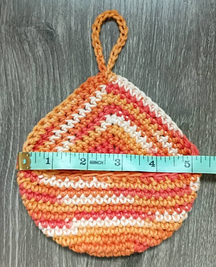 Crochet Handmade Set of 2 Small Hanging Wall Baskets Color Goldfish Multi