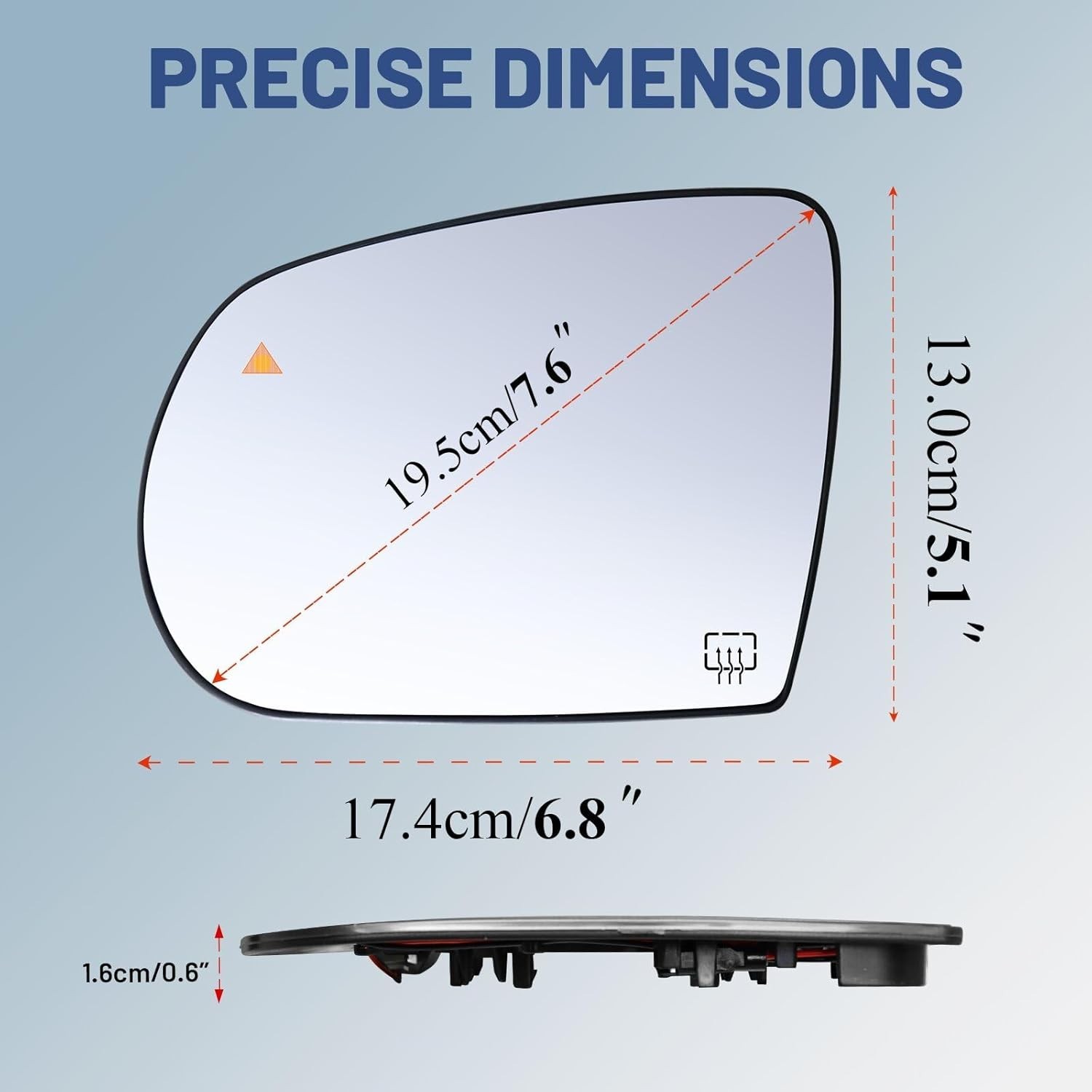 Driver Left Side Mirror Glass – Compatible with Jeep Vehicles – Compass 2017-…