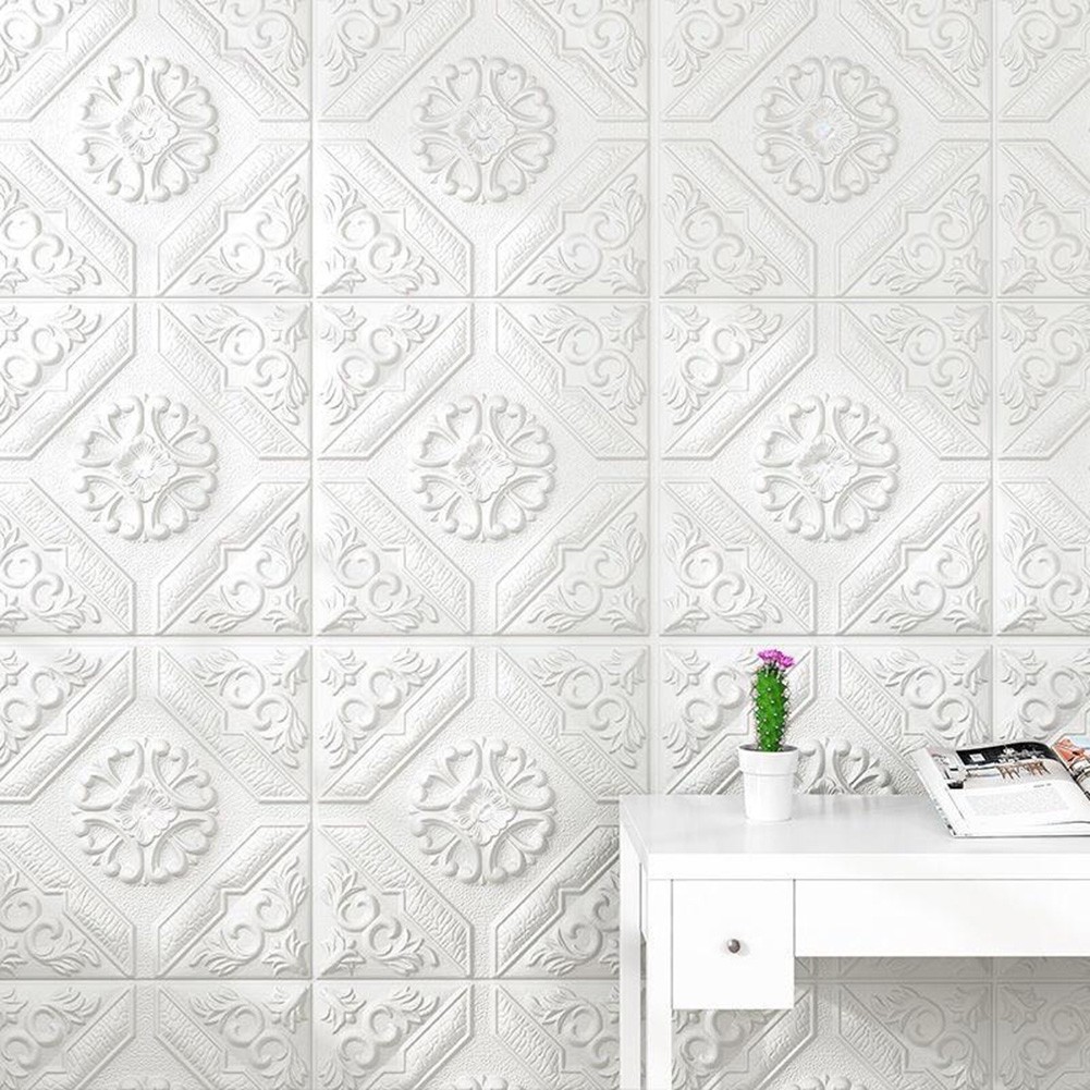 1/10pcs 3D Soft Foam Brick Texture Pattern Effect Wall Sticker Wall Decor 35cm