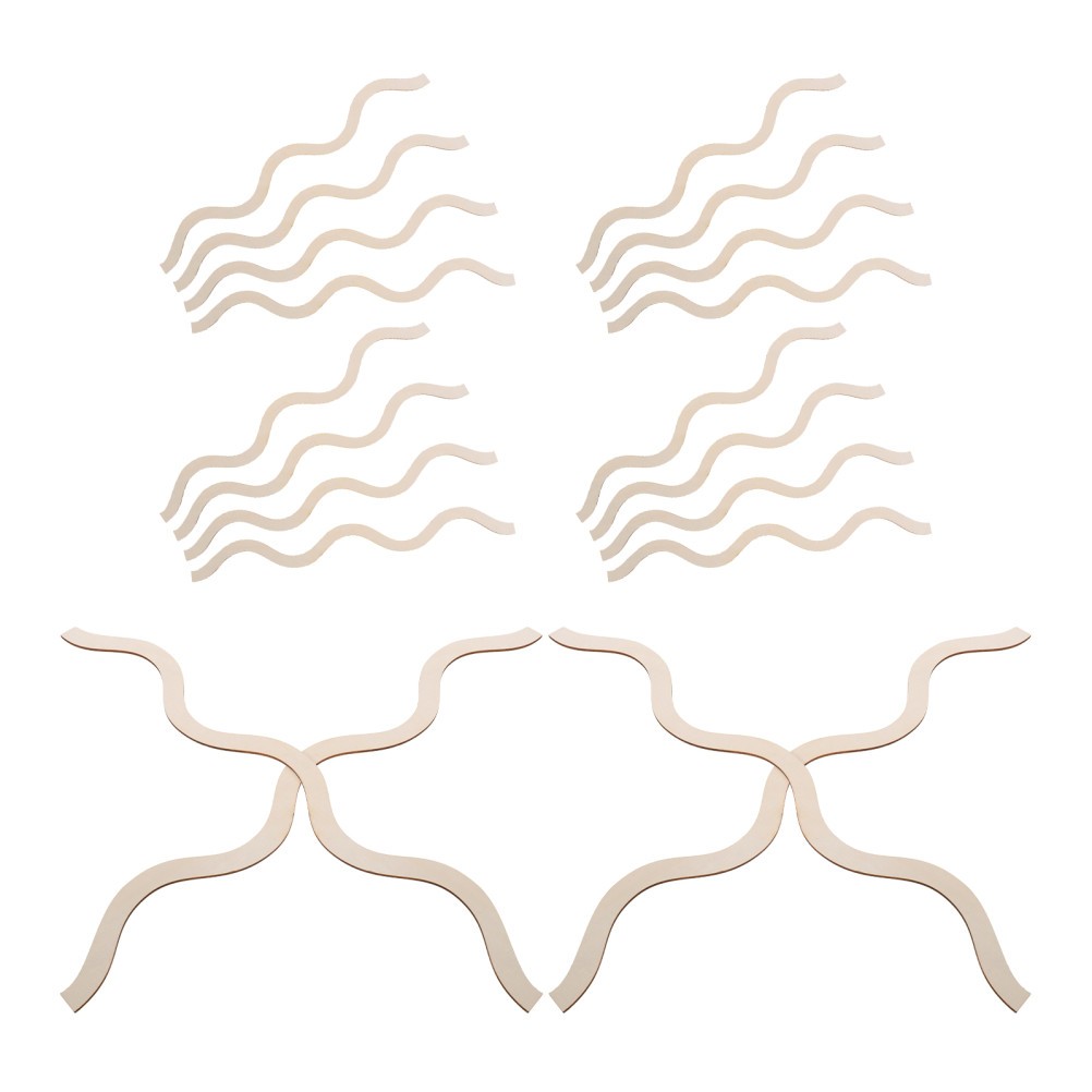 20Pcs Wooden Scalloped Wood Trim Decorative Wood Half Moulding Durable Khaki