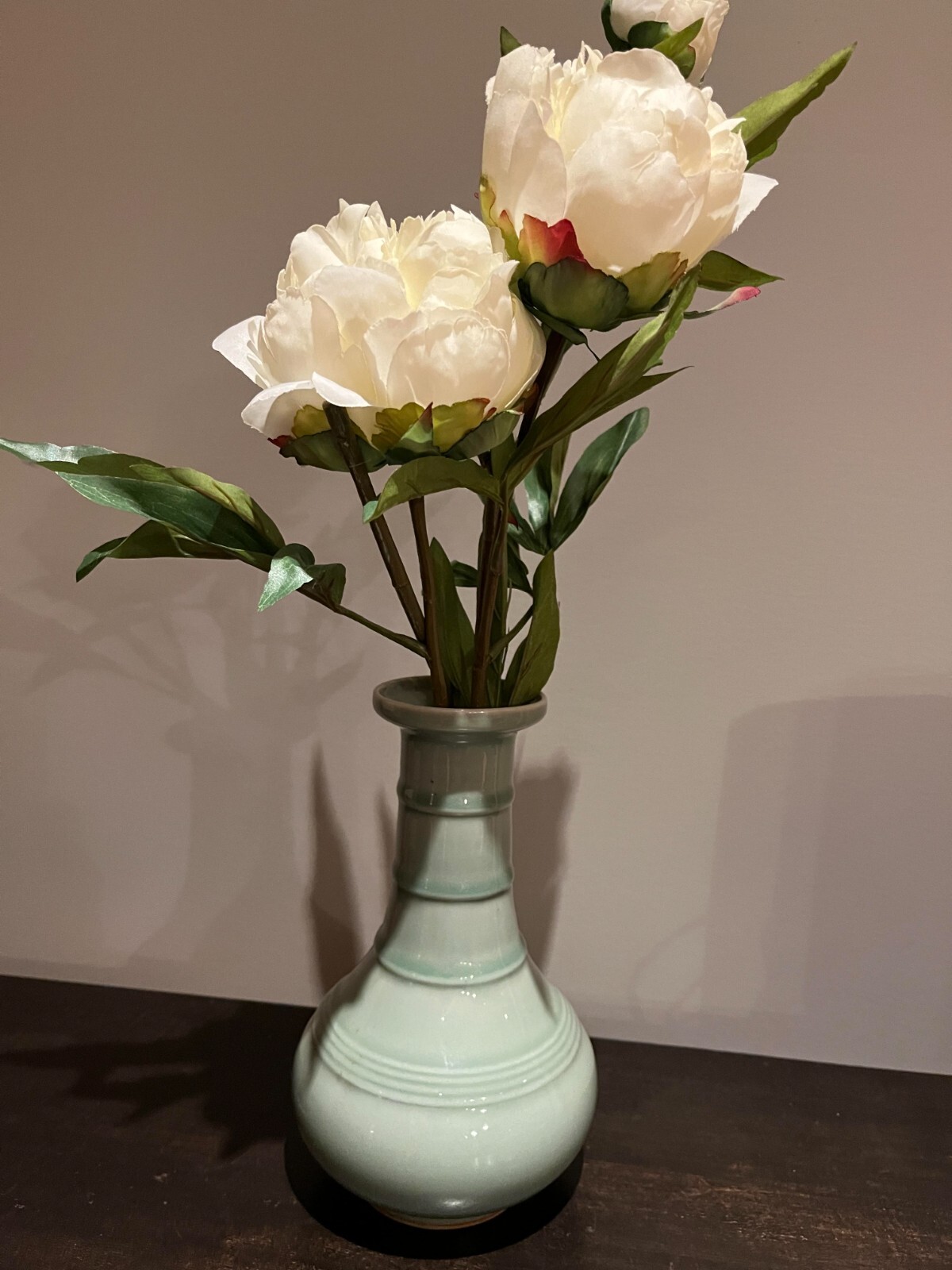 Marked Porcelain Chinese Zhongguo Longquan Celedon Bottle Vase