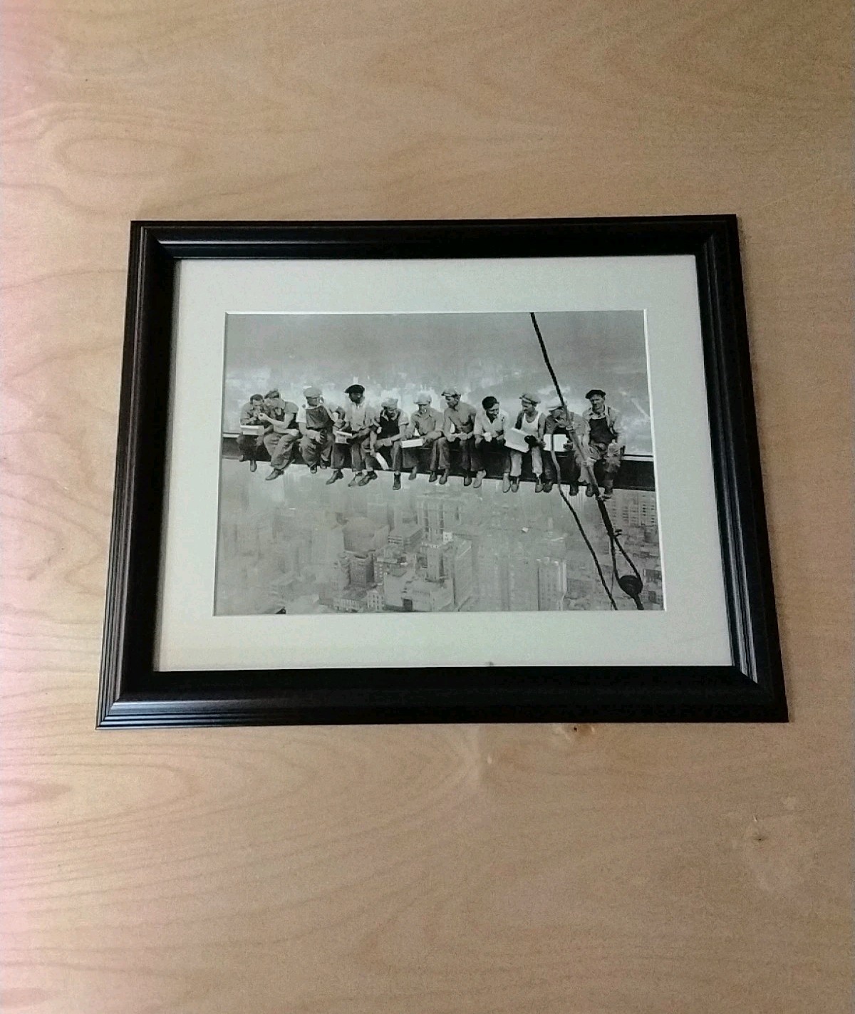 Vintage Lunch Atop A Skyscraper 1932 Framed Art Print 13×16 Wall Decor B&W