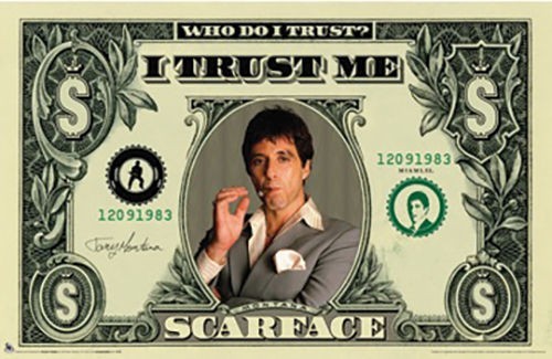 Poster Studio B – Scarface Money Dollar Bill Classic Movie 24×36&Prime; NEW