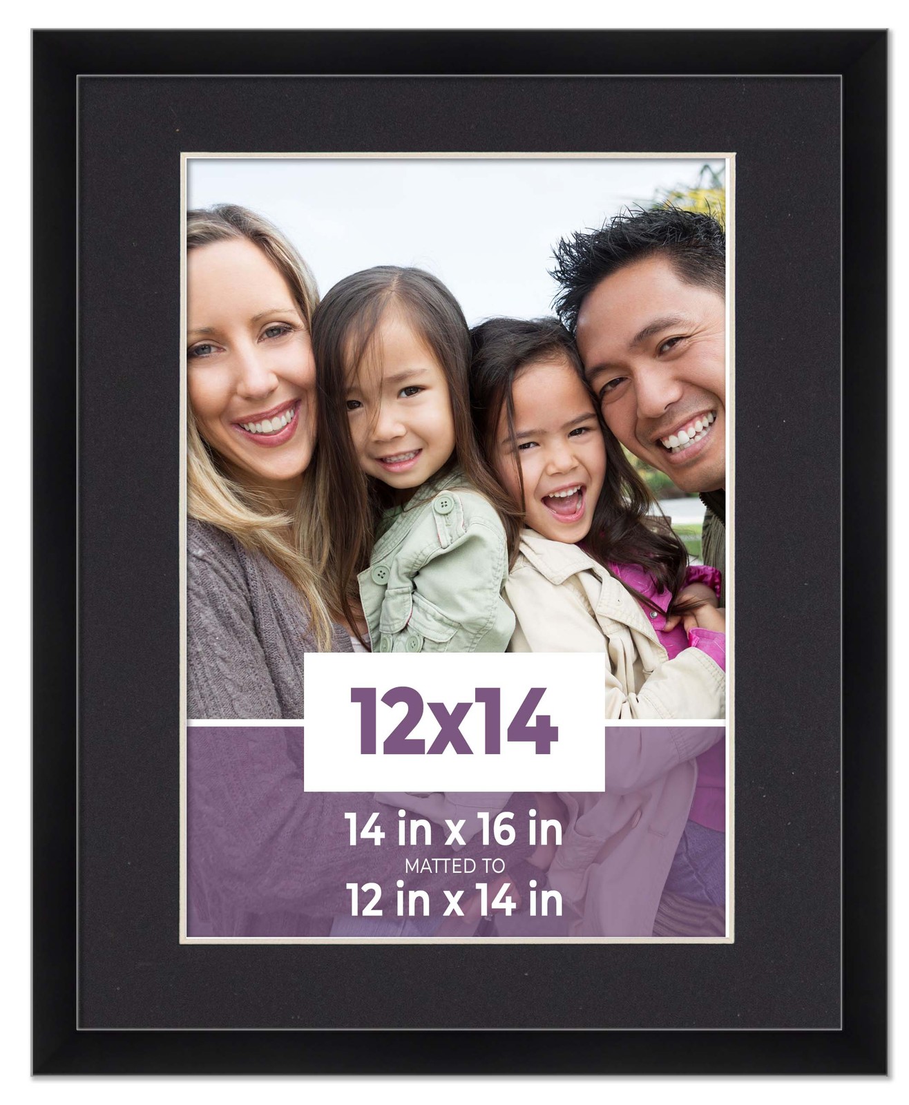12×14 Frame Black With Black Picture Mat For 12×14 Photo – Black 14×16 Frame To