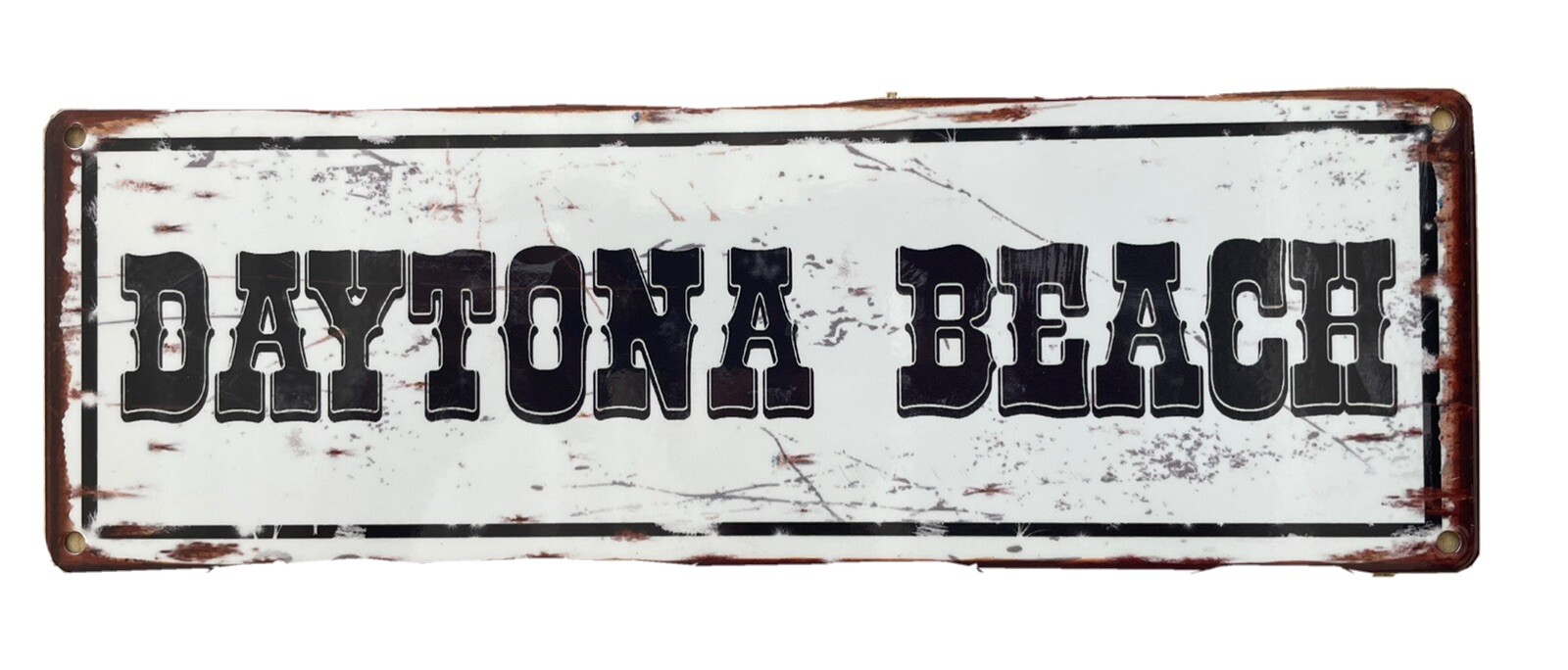Daytona Beach Florida Speedway Bike Week Harley Davidson Vintage Steel Sign