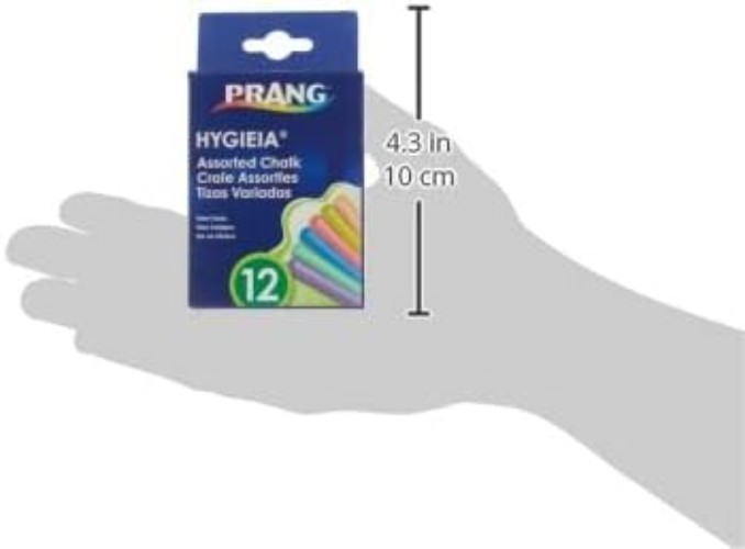 12 Count Assorted Color Chalk Sticks Smooth Writing for Classroom Chalkboards