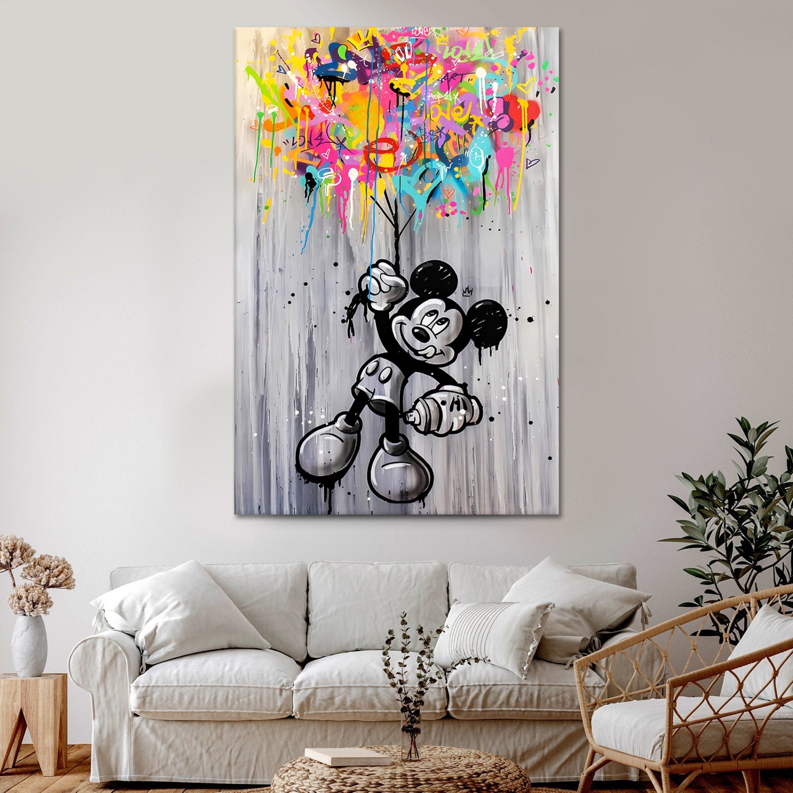 Banksy Abstract Mickey Mouse Einstein Graffiti Hypebeast Decor Pop Art Poster