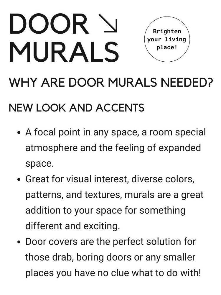 Futuristic Double Door Wrap, Laminated Mural, Cover, Self-adhesive. Set of 2 pcs