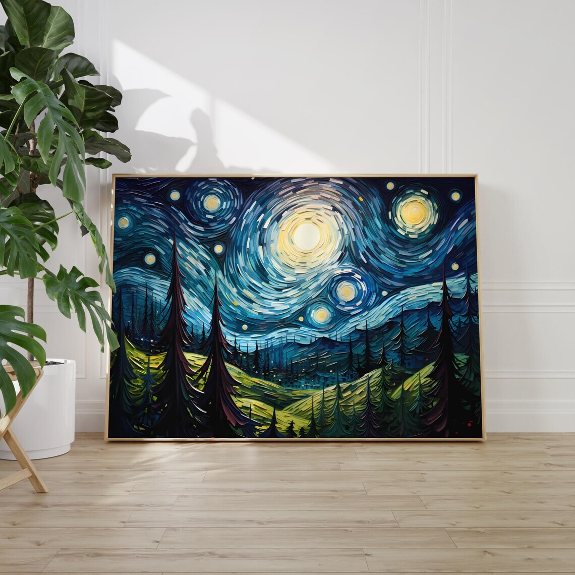 Beautiful Pine Trees Night Full of Stars Poster Premium Quality Choose your Size