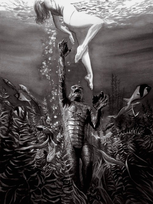 Classic Black & White Horror Movie Creature From The Black Lagoon Film Fine Art