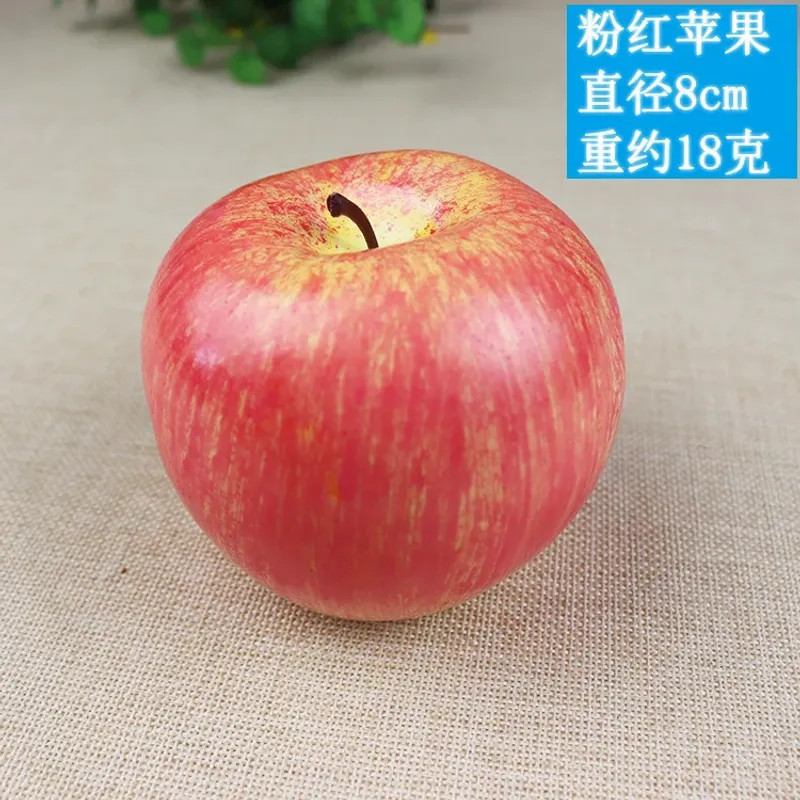 8cm Simulation Fruit Apple Plastic Fake Red Green Yellow Apples Photo Props