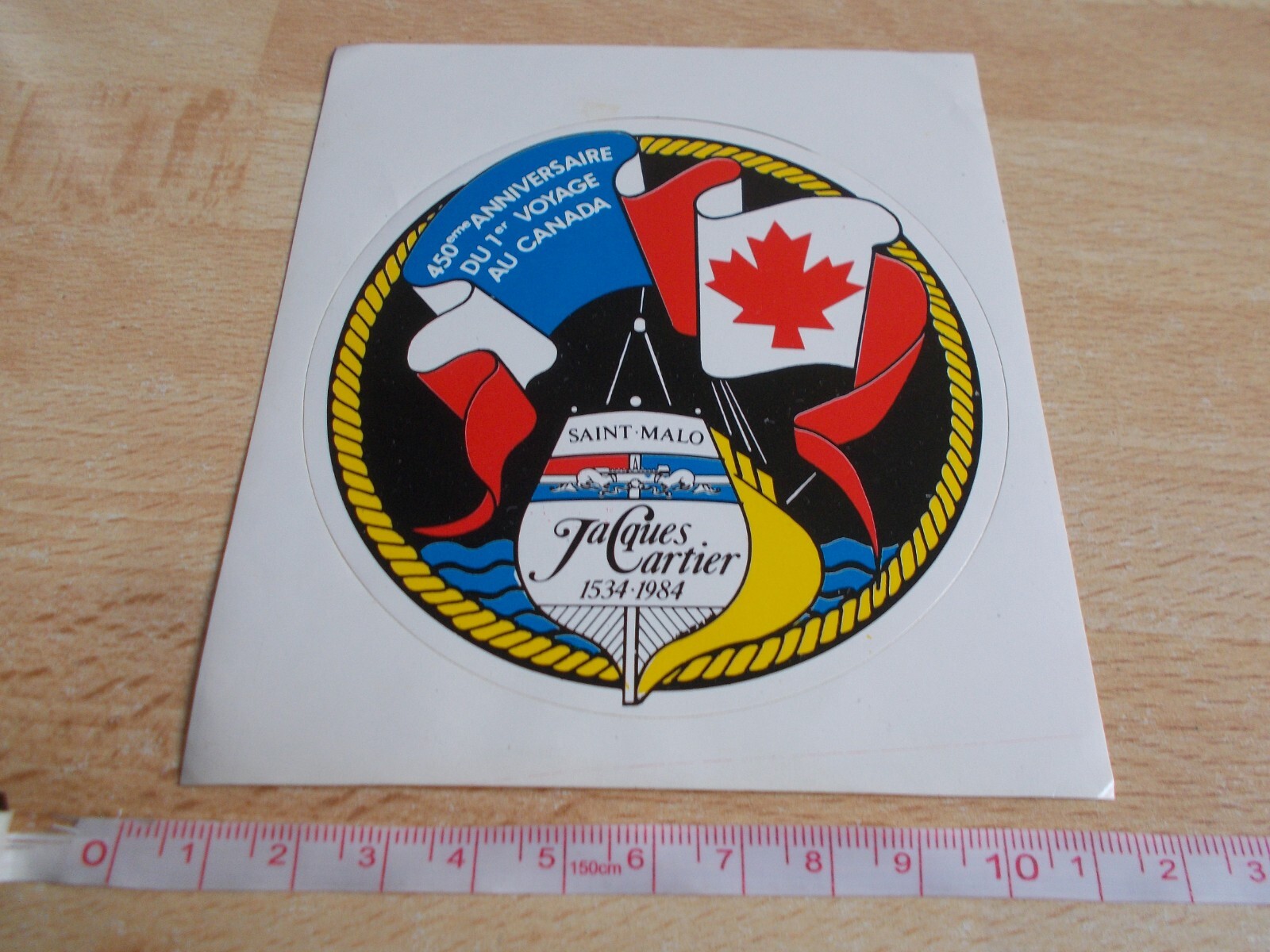 Sticker 450eme Birthday From 1ER Voyage To Canada -jacques Cartier St MAL0