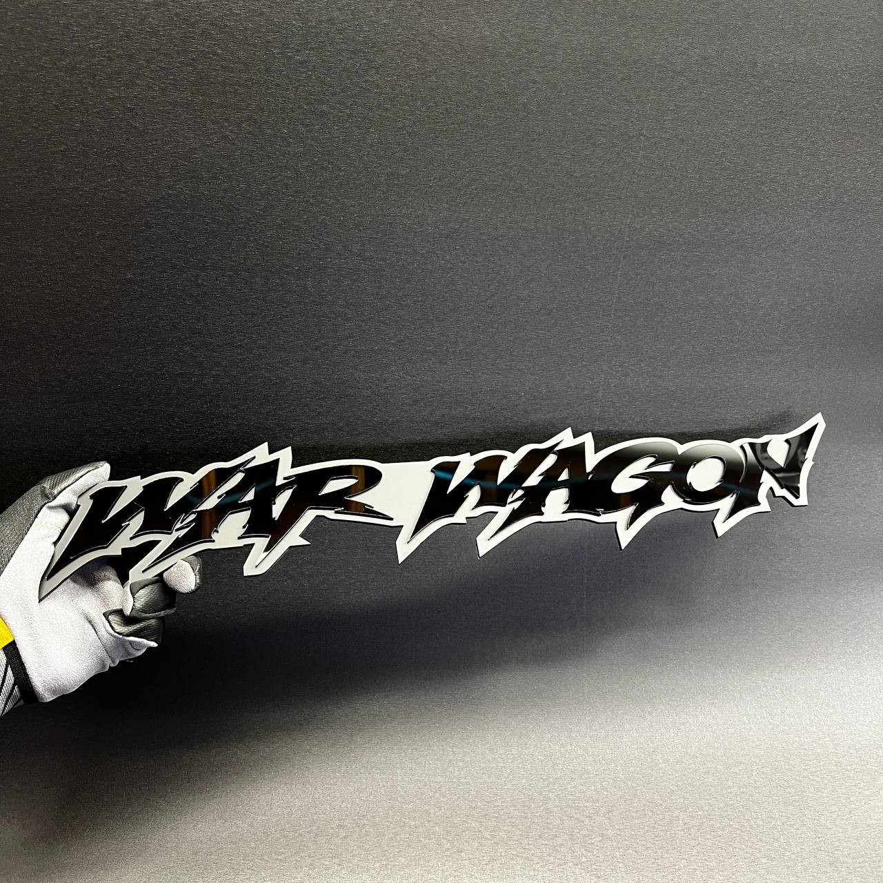 1x WAR WAGON Custom Text 3D Acrylic Car Emblem Badge Multicolor Fender Decal