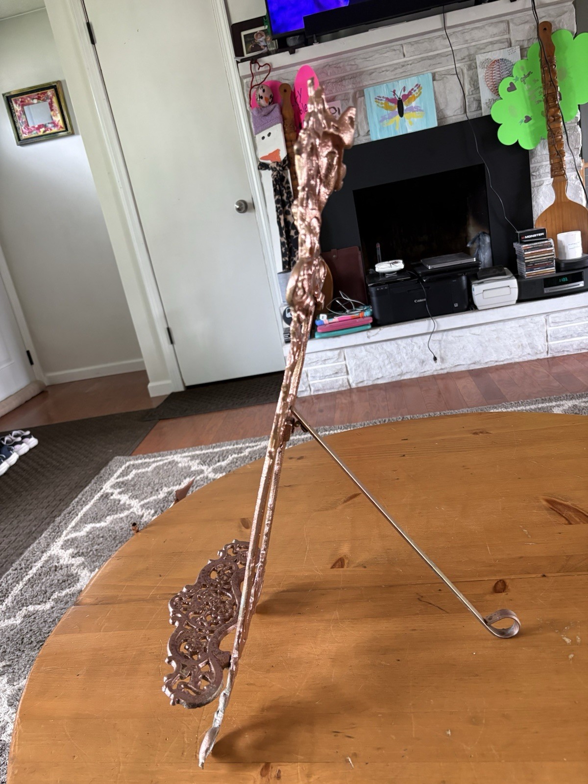 Vintage Cast Iron Ornate 24” Table Top Easel-Fairy/Cherub-24x14x10”-5 Pounds!