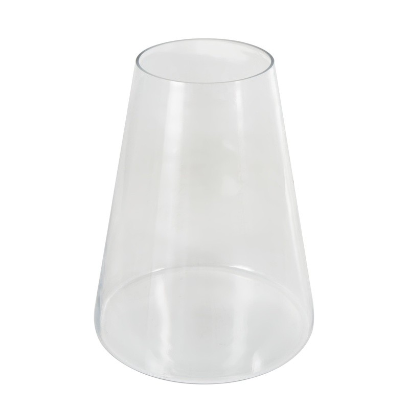 13&Prime; Cone Shaped Clear Glass Vase Modern Tabletop Home Decor Unique Centerpiece