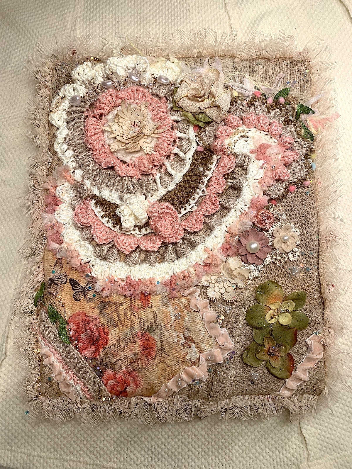 shabby chic embellished wall decor