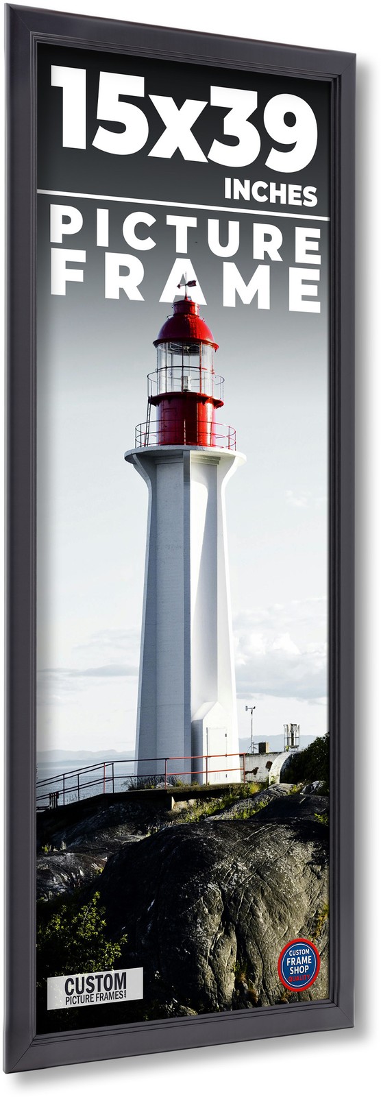 15×39 Frame Black Passaggi Solid Wood Picture Frame Width 1.5 Inches | Interior