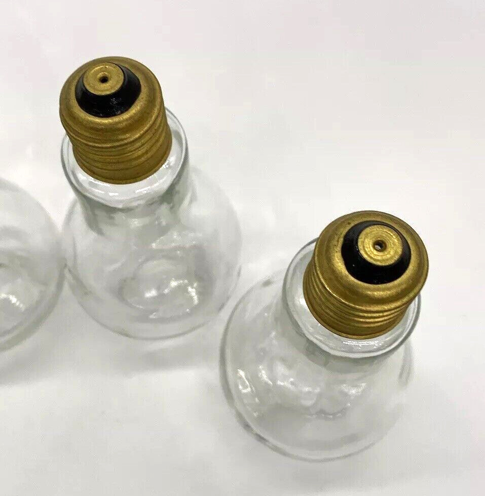 Clear Glass Light Bulb Shaped Bottle Set of 4, 5 1/2&Prime; H, Craft Jar