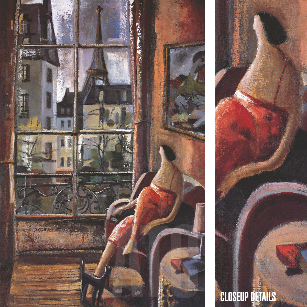 24W »x36H » LA VIE EN ROSE by DIDIER LOURENCO – EIFFEL TOWER CHOICES of CANVAS