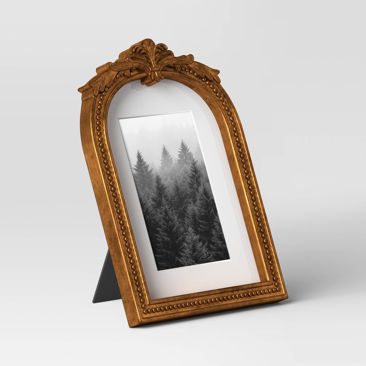 5&Prime;x7&Prime; Matted to 4&Prime;x6&Prime; Ornate Arch Table Frame Antique Brass