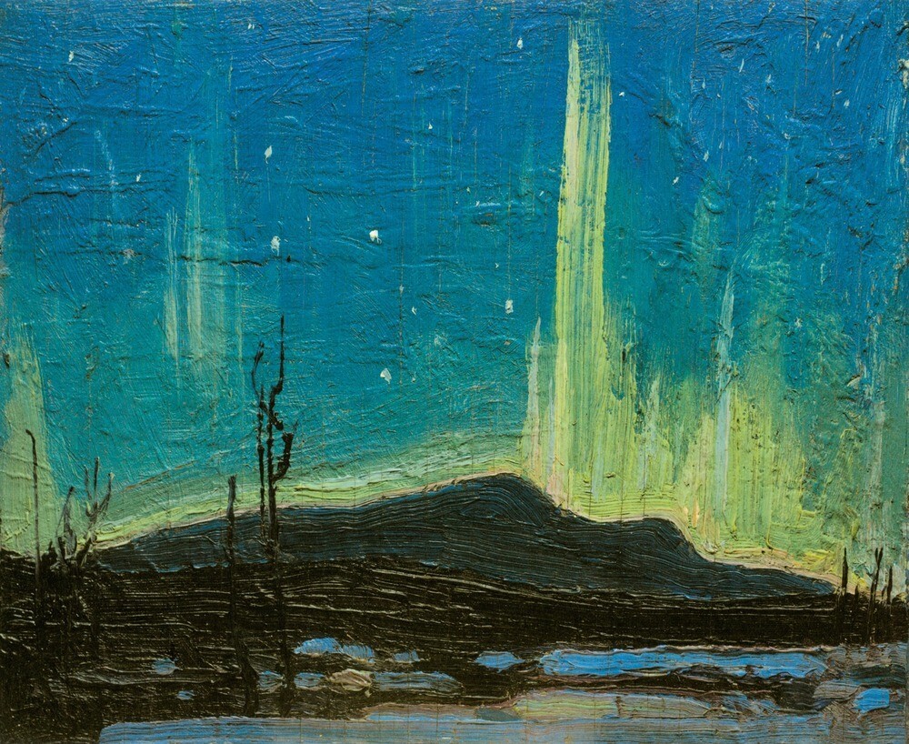 Tom Thomson Northern Lights : Canadian Impressionist Landscape – Art Print 1917