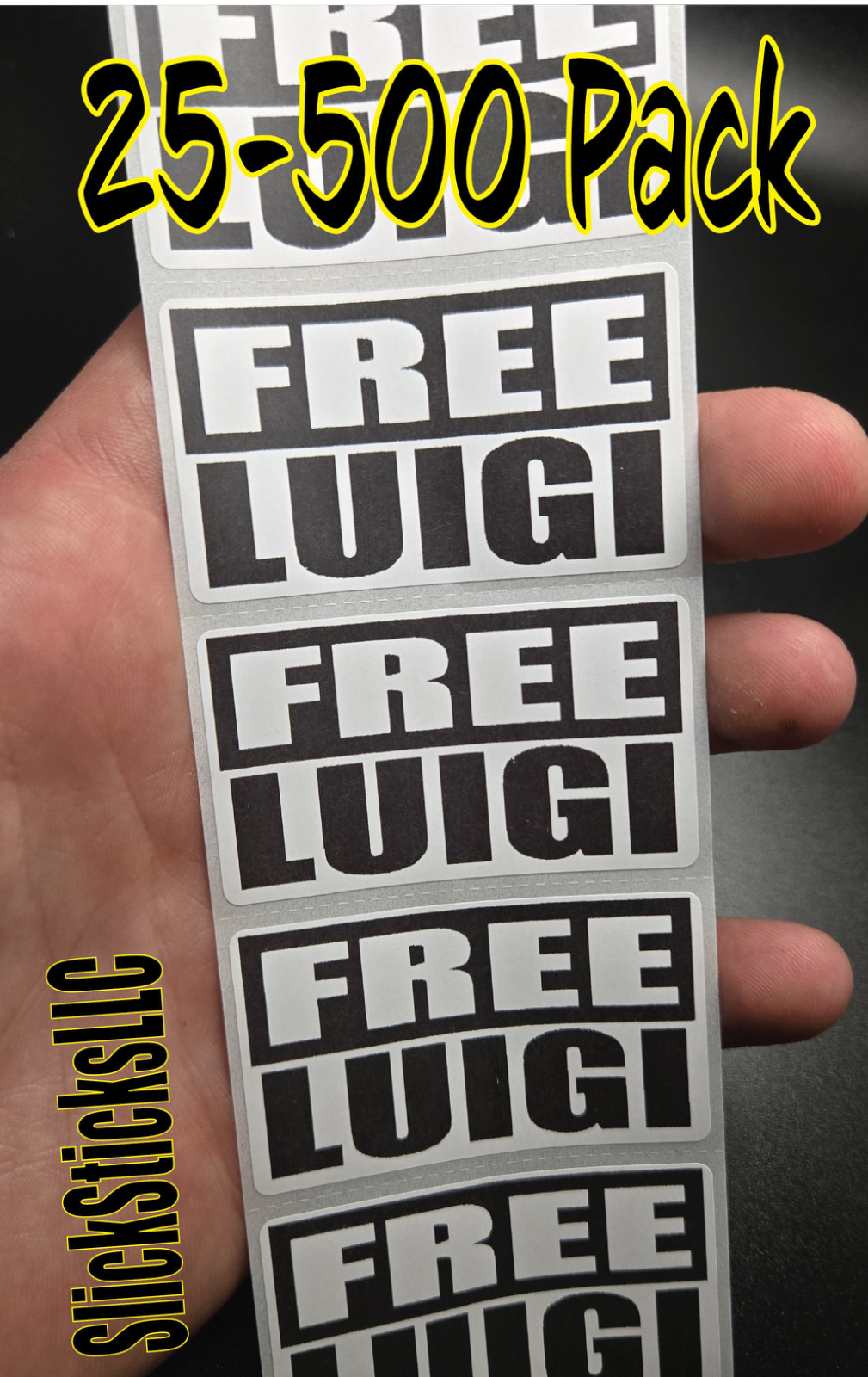 « FREE LUIGI » stickers 25-500 Bulk pack political movement labels mangione decal