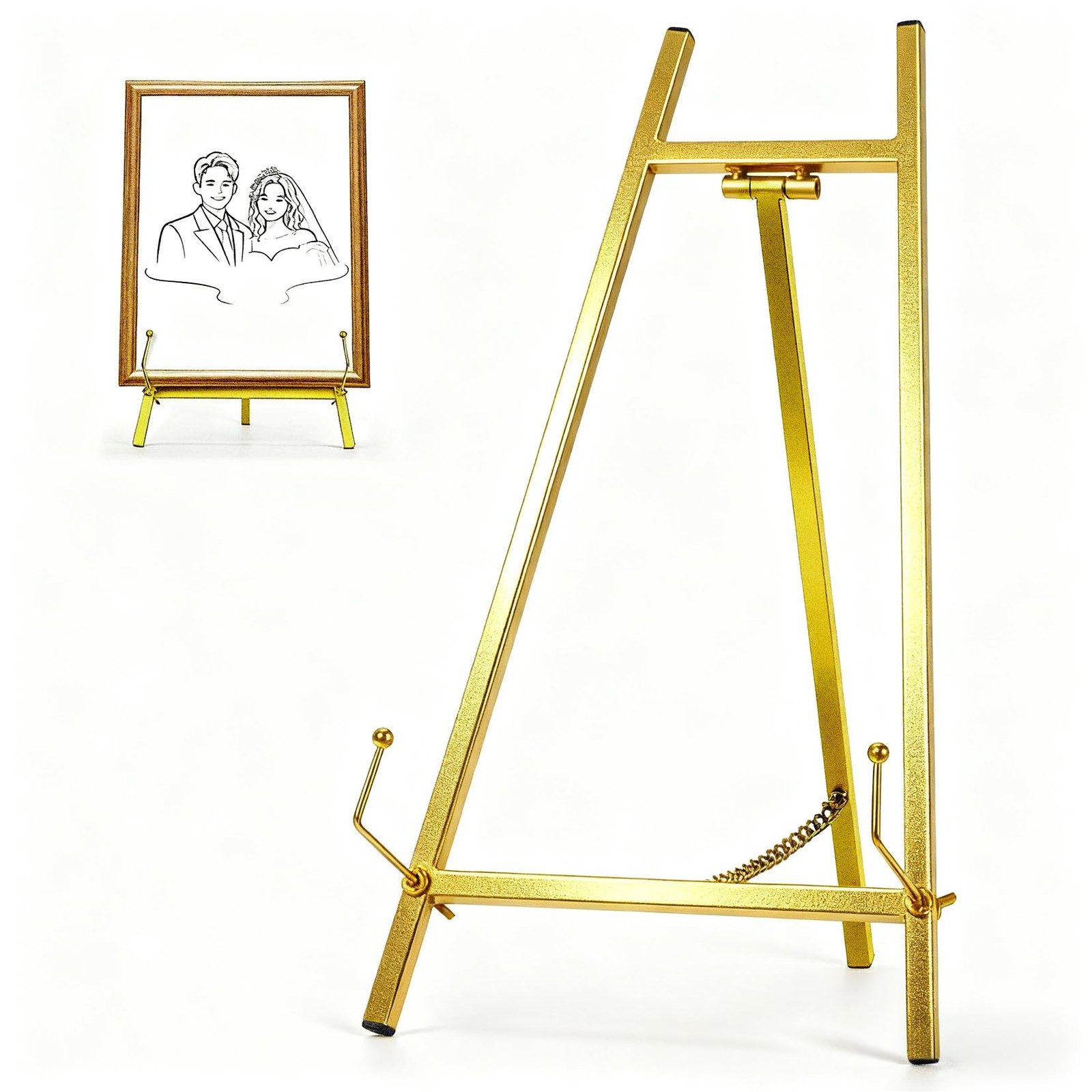 16.5 Inch Metal Easel Stand For Sign Gold Wedding Art Table Top Display