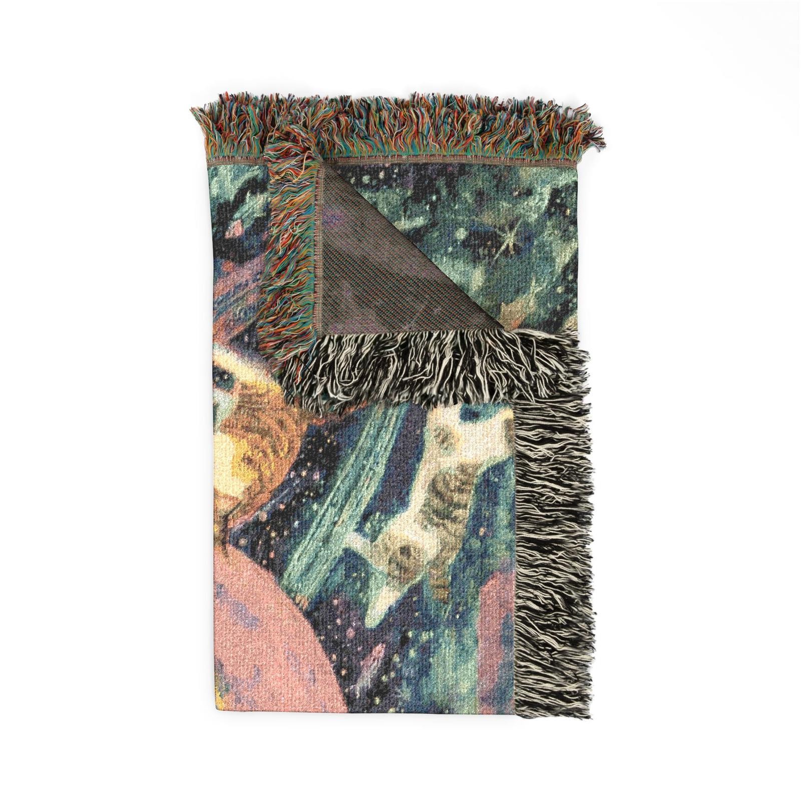 who freed the space cats woven tapestry blanket [52by37]