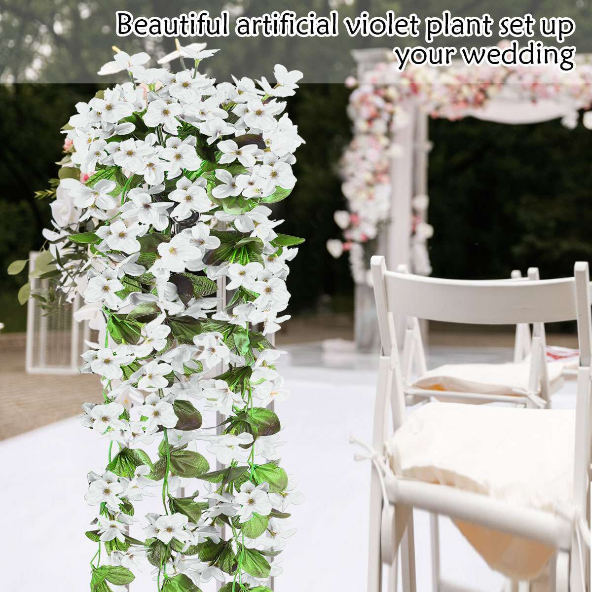 Artificial Wisteria Vine Garland Fake Flower Plants Garden Wedding Hanging Decor