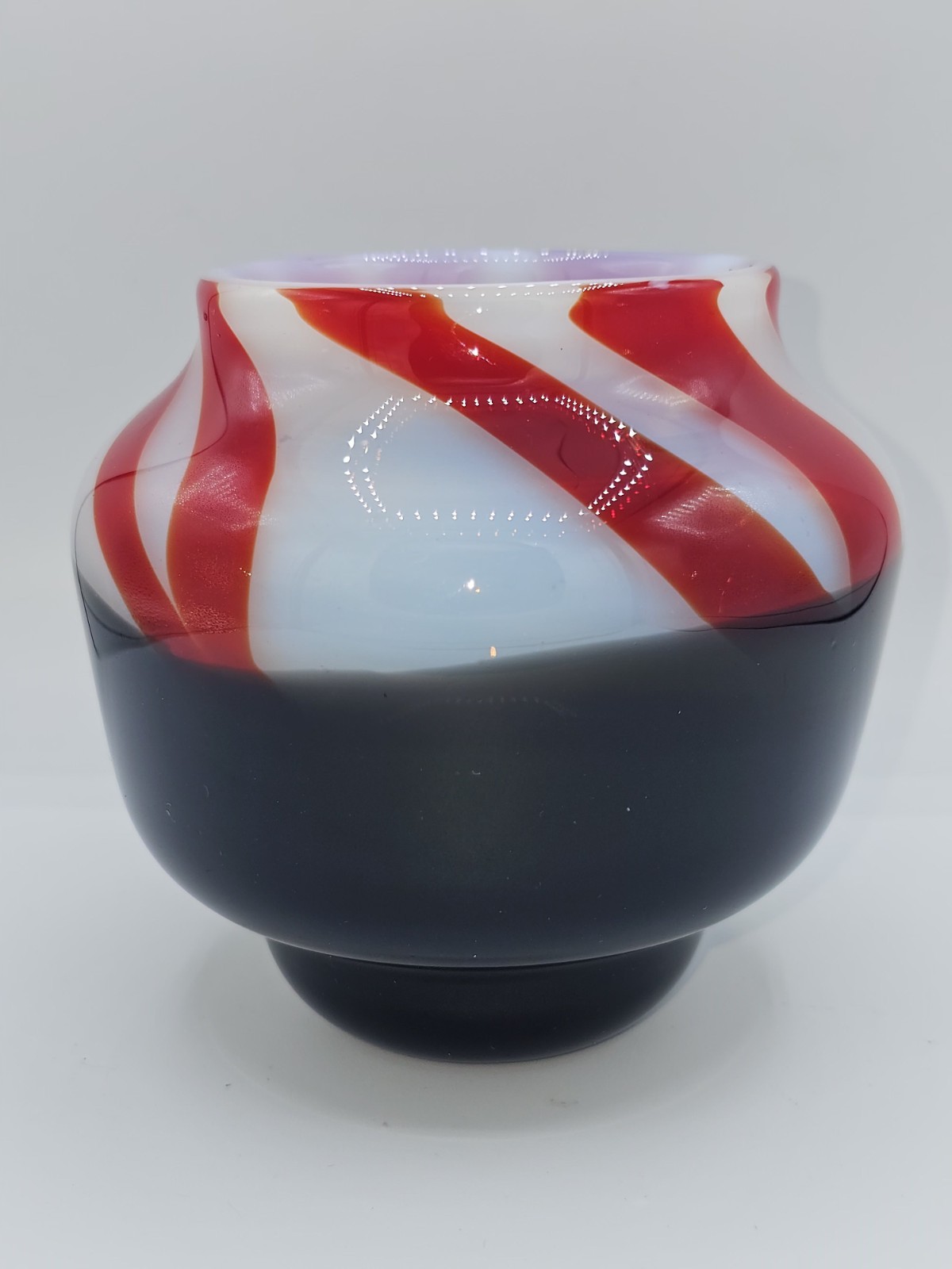 Ebony Flame Glass Vase 4.5 in High 4.75 in Wide