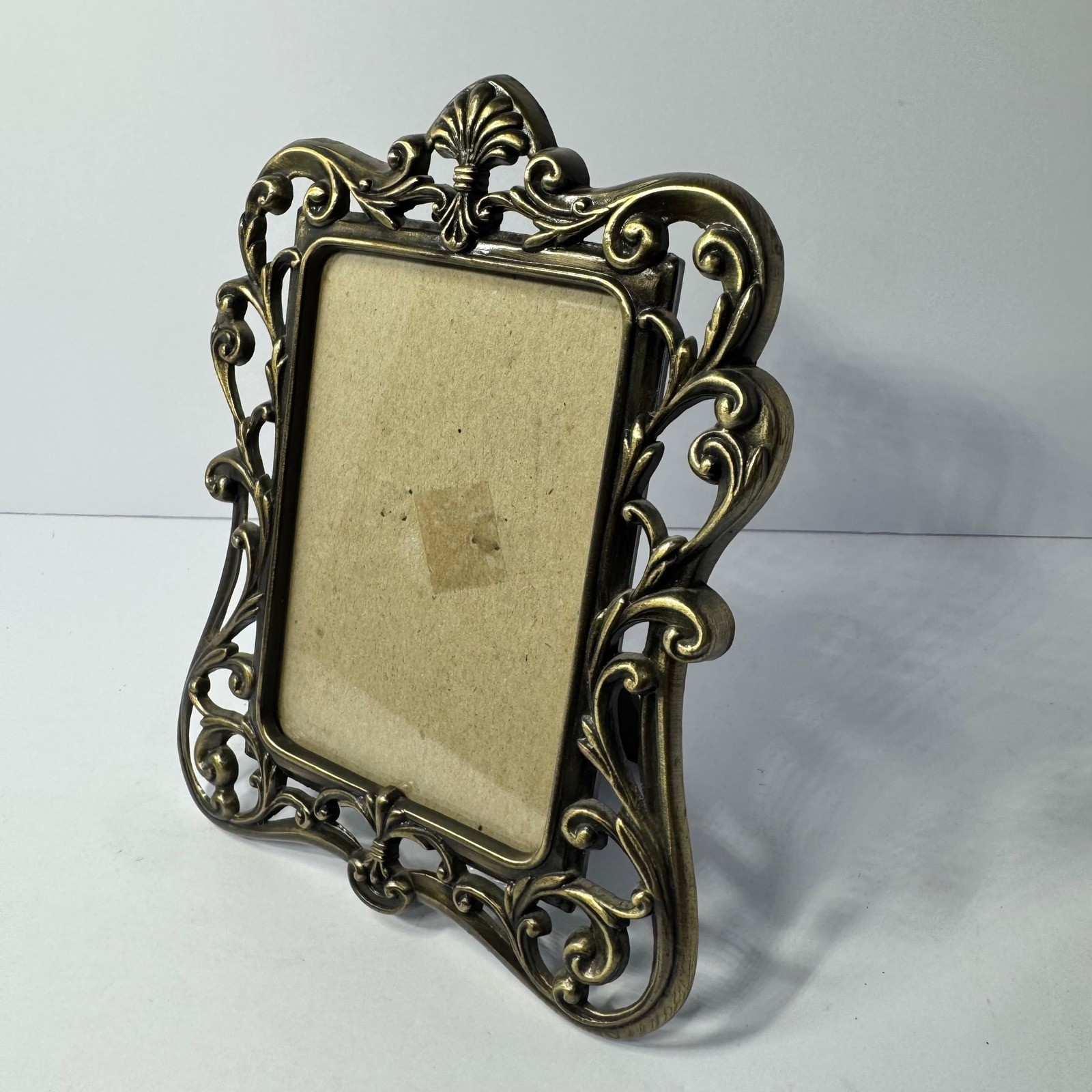 Burnes of Boston Ornate Gold Scroll Metal 3×4.5 Picture Frame Victorian Style