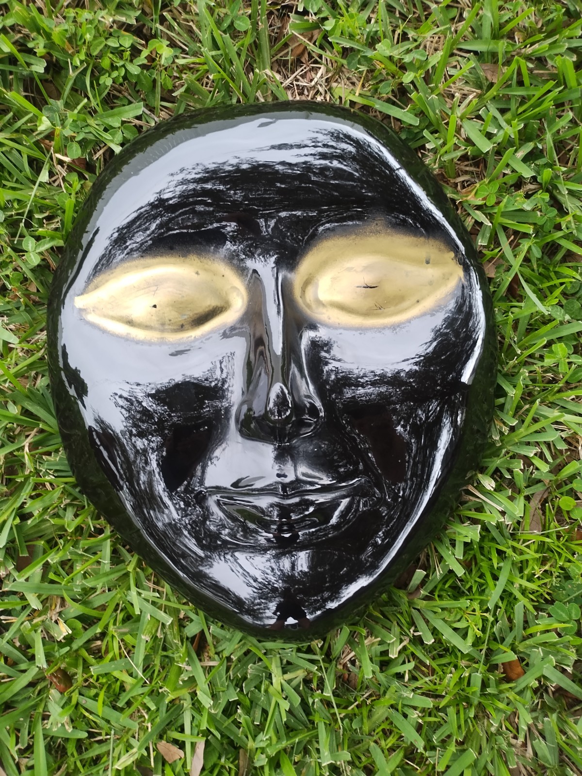 Giant 19&Prime; Mid Century MOdern Alien Biomorphic Ceramic ~Ai~Face Mask Wall Art
