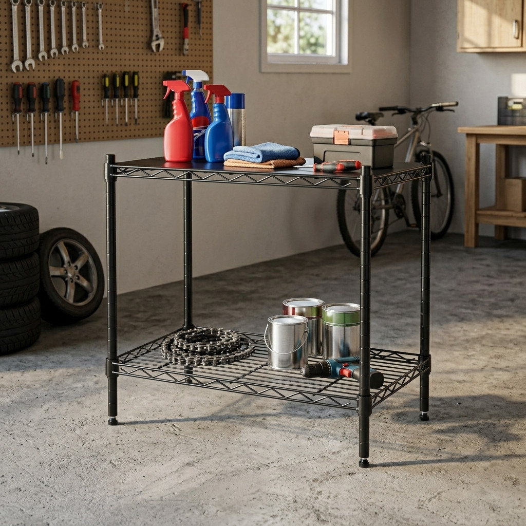 Heavy Duty Metal Wire Storage Shelves, Adjustable Standing Shelf Rack Unit