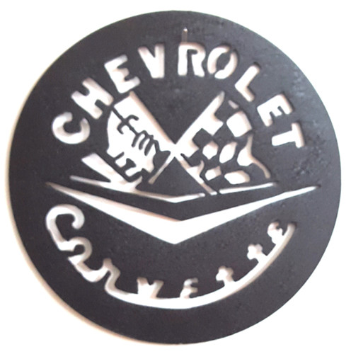 METAL WALL ART CHEVY CORVETTE SIGN LOGO POWDER COAT USA MADE FREE SHIP (WA44)