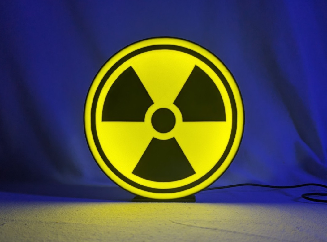Radioactive Symbol LED Lightbox USB Powered Nuclear Warning Sign Desk Light