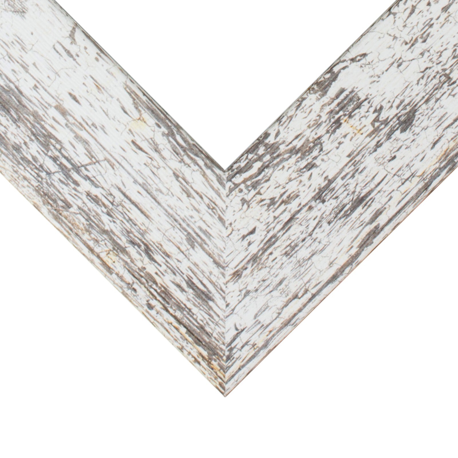 American Barn, 2&Prime; White Faux Barnwood Picture Frame With Single Mat