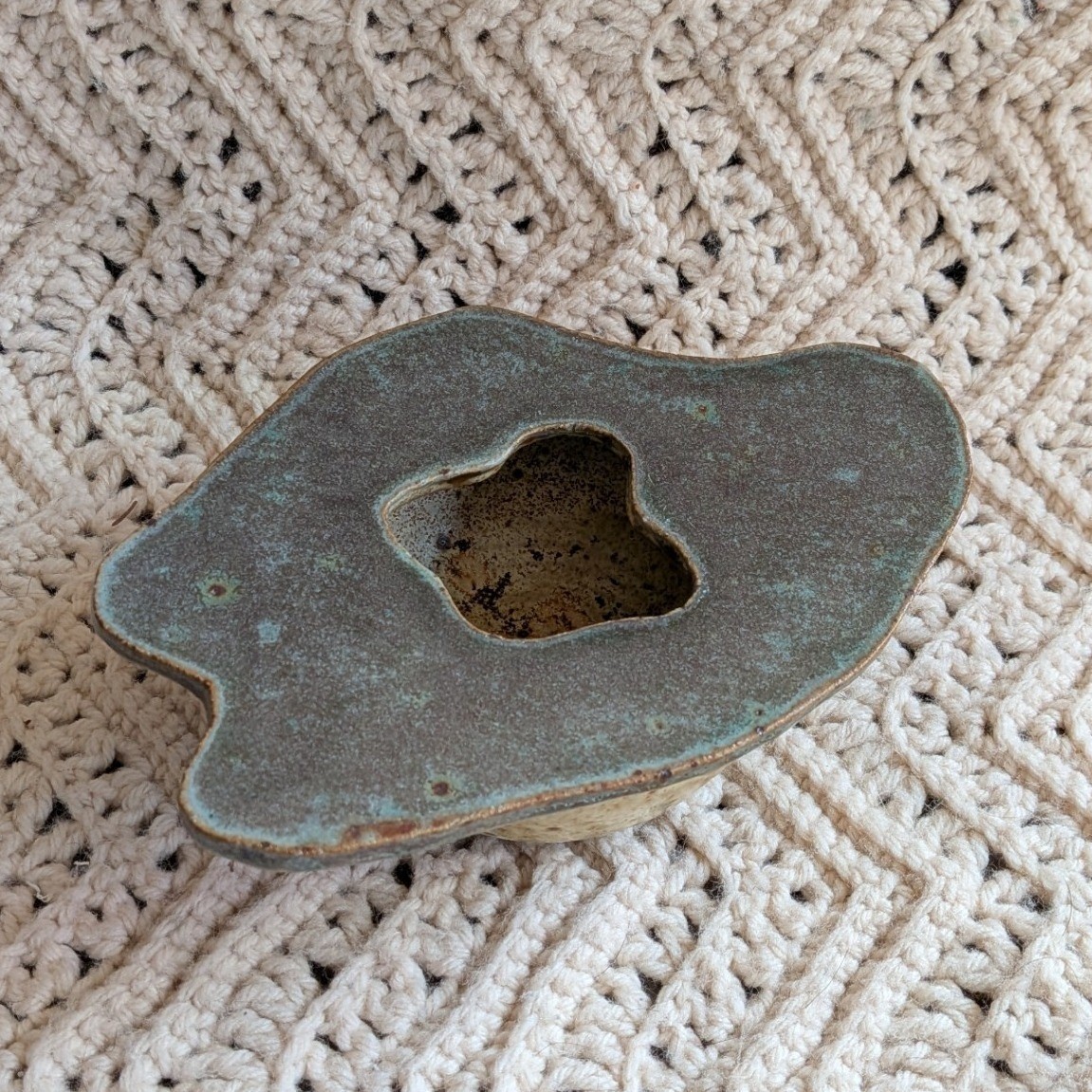 Studio Pottery Ikebana Vase Japanese Style Organic Shaped Flower Vessel 2008