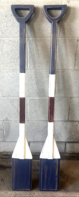 *PATRIOTIC* Red White & Blue Decorative Distressed Look Wood Paddles/Oars 46&Prime;