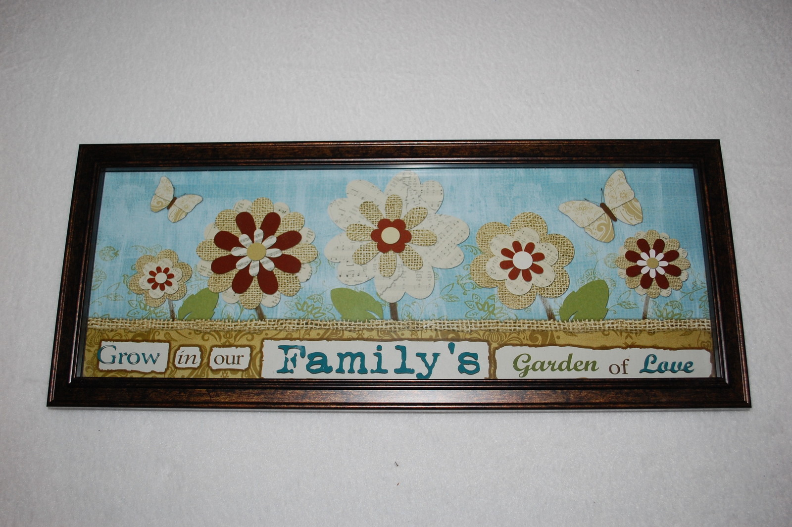 Home Decor FRAMED WALL ART 6.75×16.75&Prime; GROW IN OUR FAMILY&rsquo;S GARDEN OF LOVE