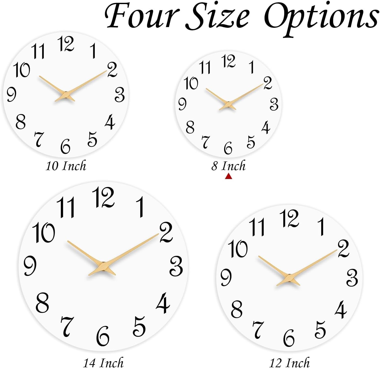 8-Inch Round Silent Clock – Modern Design for Living, Kitchen & Office Spaces