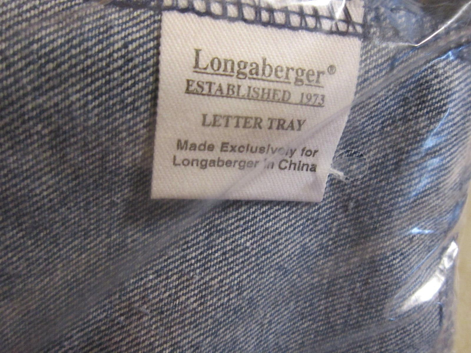 Longaberger Blue Denim Letter Tray Liner 28677165 ~ Liner Only ~ 13&Prime; x 10&Prime; x 5&Prime;