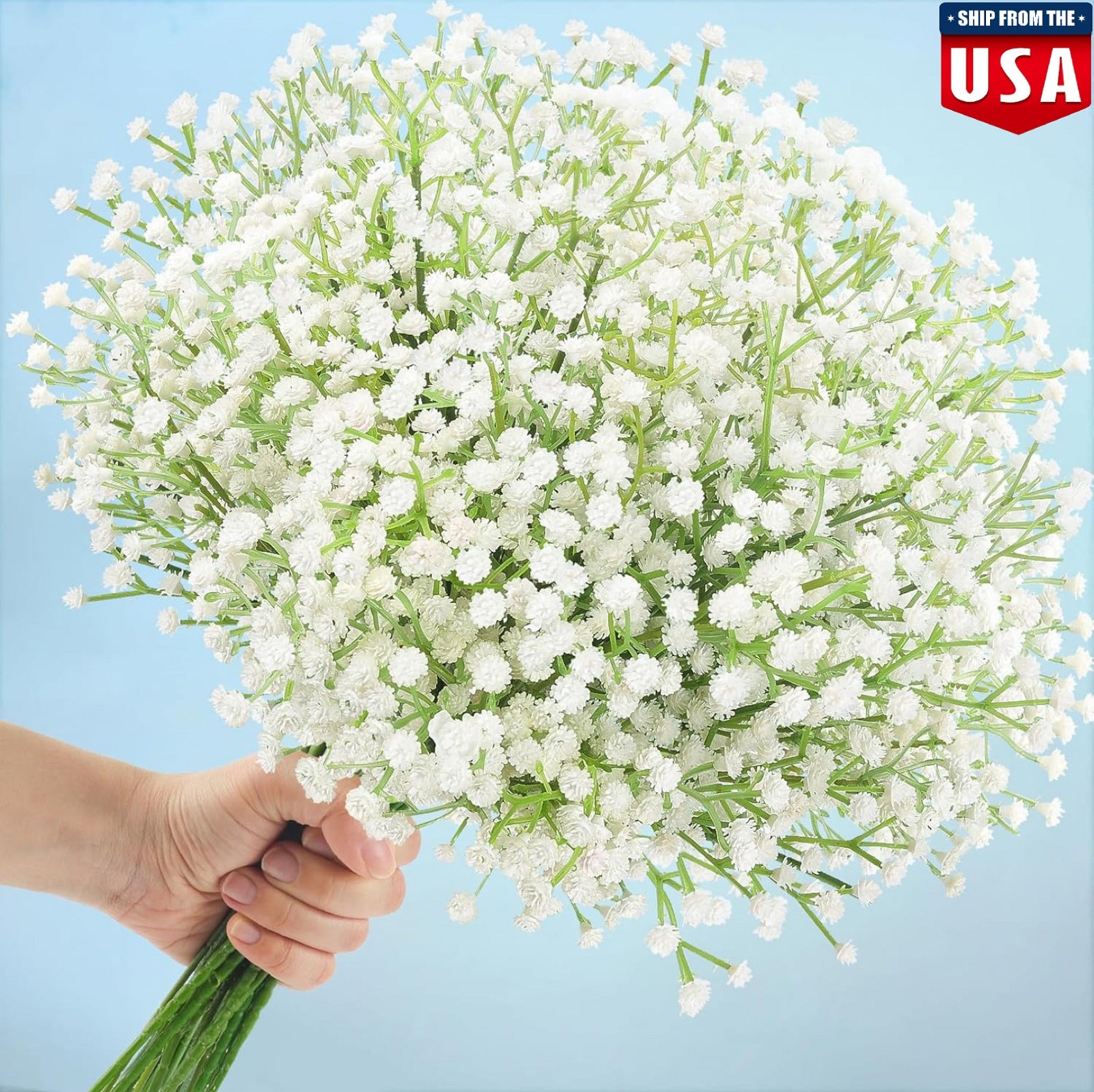 20Pcs Baby Breath Artificial Flowers Fake Babys Breath Gypsophila Flower White